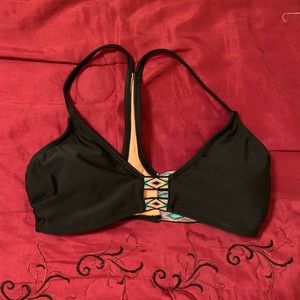 Black / peach strappy bath in suit 🍑